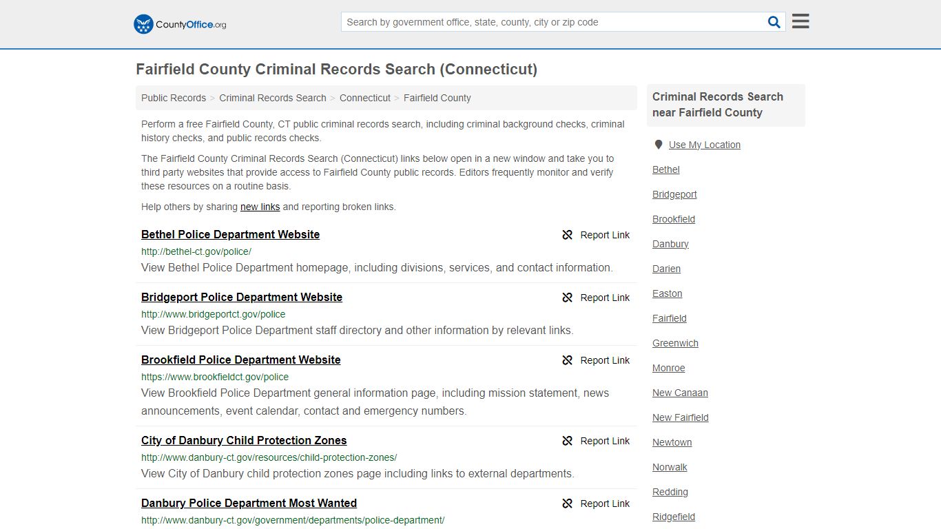 Fairfield County Criminal Records Search (Connecticut)